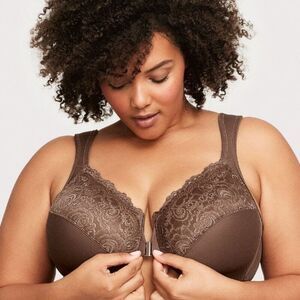 Glamorise WonderWire Front-Closure Bra Mocha size 36G NWT in packaging